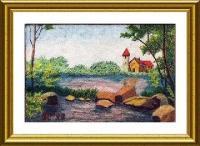 Image 020 - Colored Pencils On Silk Paintings - By Vincent Consiglio, Landscape Painting Artist