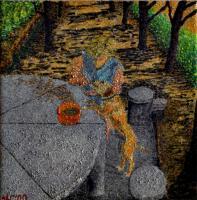 Friendship - Colored Pencils On Ceramic Til Paintings - By Vincent Consiglio, Figurative Painting Artist
