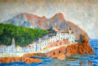 Amalfi - Italy - Colored Pencils On Textil Paintings - By Vincent Consiglio, Landscape Painting Artist