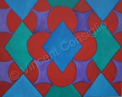 Oil Paintings - Geometric 1 - Oil On Masonite