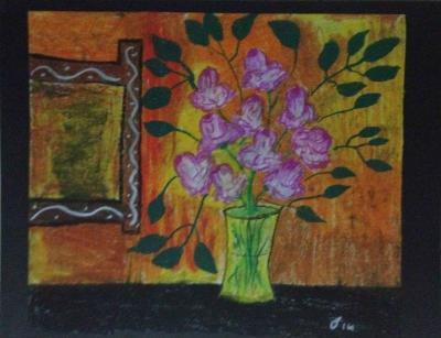 Flowers - No Titule - Oil Pastel