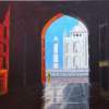 Taj In Hide And Seek - Acrylics Paintings - By Ayyub Shaik, Realism Painting Artist