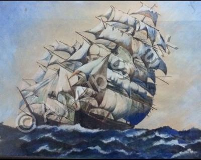 Landscape - Sailing Ships - Water Colours