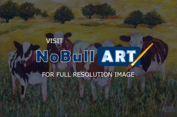 Landscape - Cows - Oils On Canvas
