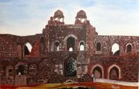 Landscape - Old Fort Of Delhi - Acrylic On Canvas