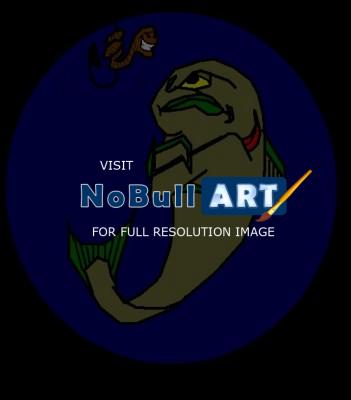 Humor - Big Fish N Little Worm - Paintprogram