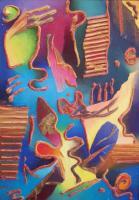 Tropical Illusion - Mixed Media On Masonite Mixed Media - By Shacurra Jackson, Abstract Expressionism Mixed Media Artist