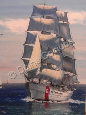 Nautical - Eagle- The Coast Guard - Oil On Canvas