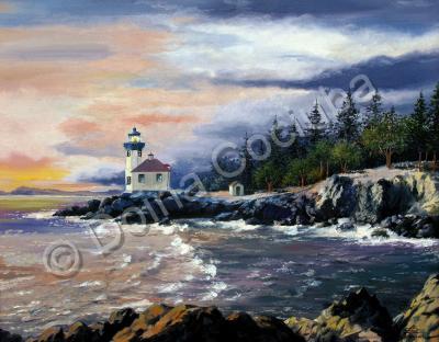 Landscapes - Lime Kiln Lighthouse - Oil On Canvas