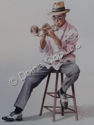 Portraits - The Jazz Player - Watercolor