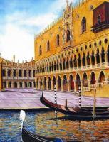 Palazzo Dei Dogi The Doges Palace - Watercolor Paintings - By Doina Cociuba, Realism Painting Artist