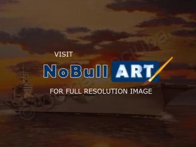 Nautical - Uss Nimitz-Cvn 68 - Oil On Canvas