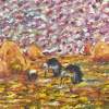 Haystacks - Oil On Canvas Paintings - By Kostis Daras, Impressionism Painting Artist
