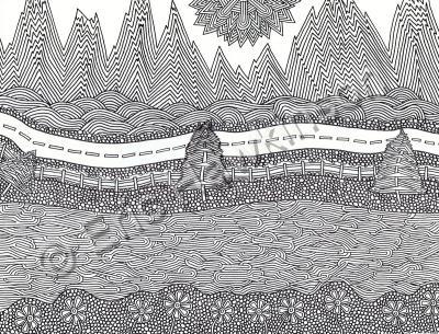 Color My World - The Tetons - Pen On Paper