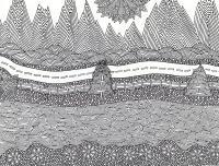 The Tetons - Pen On Paper Drawings - By Eric Hawkinson, Abstract Drawing Artist