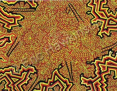 Color My World - Aztec 4 - Pen On Paper