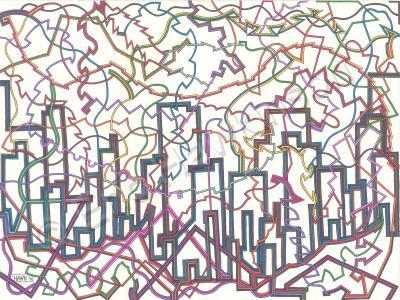 2010 - Skylines - Pen And Ink