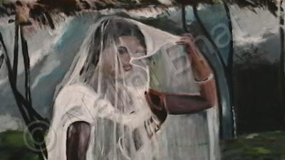 Soundarya- The Beauty Series - Breathtaking Beauty Behind The Veil - Acrylic On Canvas