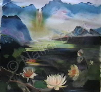 Nisarga- Nature - Lotuses Say-What A View - Oil On Canvas