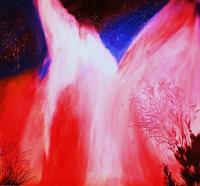 Aurora Borialis - Acrylic On Canvas Paintings - By Nalini Bhat, Spontaneous Creativity Painting Artist