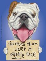 Becky Bulldog - Markercolored Pencil Mixed Media - By Danny Gordon, Humorous Dog Art Mixed Media Artist