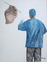 The Hand That Creates - Acrylic Paintings - By Vincent Gray, Pointillism Painting Artist