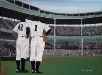 Jackie Robinson - Acrylic Paintings - By Vincent Gray, Mixed Painting Artist