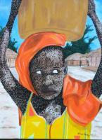 Kikuyu Girl - Acrylic Paintings - By Vincent Gray, Mixed Painting Artist