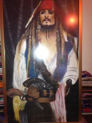 Yes - Captian Jack Sparrow - Charcoal Pastel