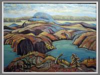 Reminiscence Of Geology - Oil On Canvas Paintings - By Felix Portnov, Hren Ego Znaet Painting Artist