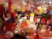 Settlements - Acrylic On Canvas Paintings - By Nem Bahadur Tamang, Abstract Expressionism Painting Artist