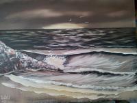 Evening Sea - Oil Paintings - By Stig Wall, Wet On Wet Painting Artist