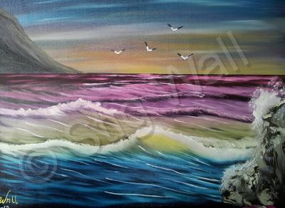 Seascapes - Crimson Sea - Oil