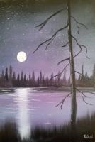 Moonlight - Oil Paintings - By Stig Wall, Wet On Wet Painting Artist