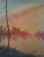 Sunset - Oil Paintings - By Stig Wall, Wet On Wet Painting Artist