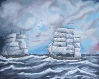 Stormy Seas - Oil Paintings - By Stig Wall, Oil Painting Painting Artist