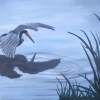 Heron Fishing - Oil Paintings - By Stig Wall, Oil Painting Painting Artist