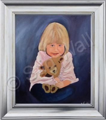 Portraits - Girl With Teddybear - Acrylic