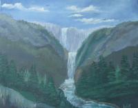 Landscapes - Twin Waterfal - Acrylic