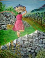 People - La Vendemia -- Harvesting The Grape - Acrylics