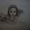 Girl In The Sand - Pencil Drawings - By Gert Stevens, Portrait Drawing Artist