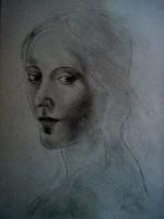 Portraits - Woman Glance - Pencil