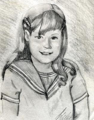 Drawing - Brown Eyed Girl - Pencil