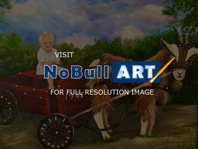 Oil Painting - Brandon Baby Drives Through The Village - Oil