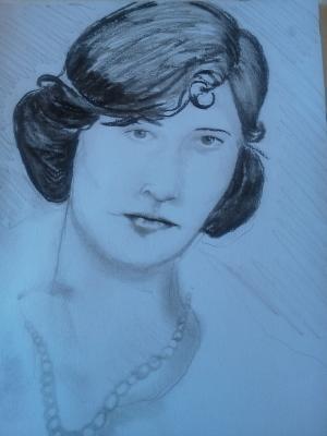 Drawing - Roaring 30S Glamor Girl - Pencil