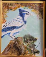 Blue Jay All The Way - Acrylics Paintings - By Elizabeth J White, Traditional Painting Artist