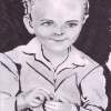Blue Eyed Boythe Othe Half Of A Set Done For Childrens Room - Pencil Pen Marker Drawings - By Elizabeth J White, Traditional Drawing Artist