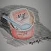 Yogurt And Gum - Mixed Medium Drawings - By Elizabeth J White, Free Style Drawing Artist