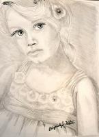 Flower Girl Dream - Pencil Drawings - By Elizabeth J White, Traditional Drawing Artist