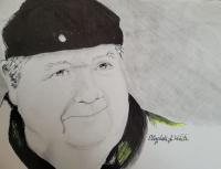 Portrait Of A Actor Im  Aka Bert - Pencil Pen Marker Drawings - By Elizabeth J White, Traditional Drawing Artist